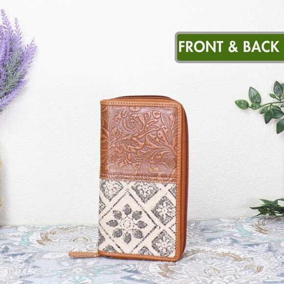 NEW Myra Bag EXCLUSIVE Floral Wallet Emboldened Leather Vintage Fashion - Picture 2 of 9